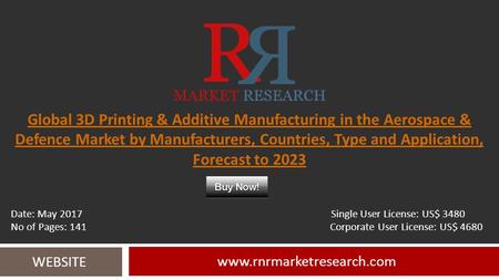Global 3D Printing & Additive Manufacturing in the Aerospace & Defence Market by Manufacturers, Countries, Type and Application, Forecast to 2023