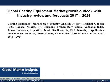 © 2016 Global Market Insights, Inc. USA. All Rights Reserved  Global Coating Equipment Market growth outlook with industry review and.
