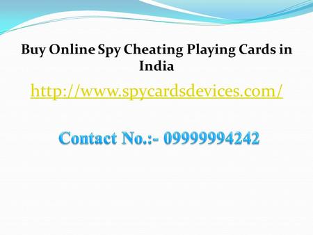Buy Online Spy Cheating Playing Cards in India