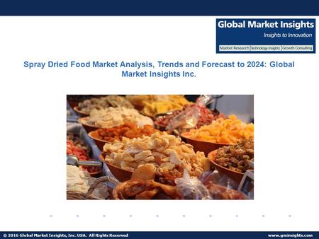 © 2016 Global Market Insights, Inc. USA. All Rights Reserved  Fuel Cell Market size worth $25.5bn by 2024 Spray Dried Food Market Analysis,