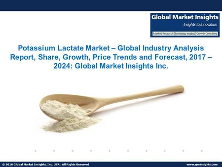 © 2016 Global Market Insights, Inc. USA. All Rights Reserved  Potassium Lactate Market Trends, Competitive Analysis, Research Report 2024