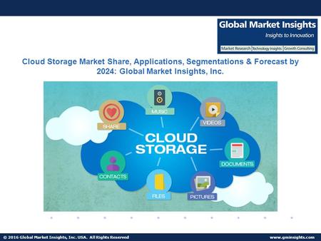 © 2016 Global Market Insights, Inc. USA. All Rights Reserved  Fuel Cell Market size worth $25.5bn by 2024 Cloud Storage Market Share,