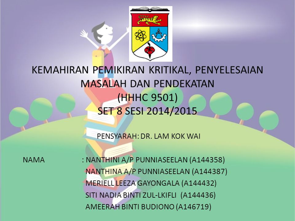 HHHC 9501 : Kemahiran Pemikiran Kritikal, Penyelesaian Masalah dan Pendekatan Name : Siti Nadia binti Zul-lkifli Matric Number : A Lecturer : Dr. - ppt download