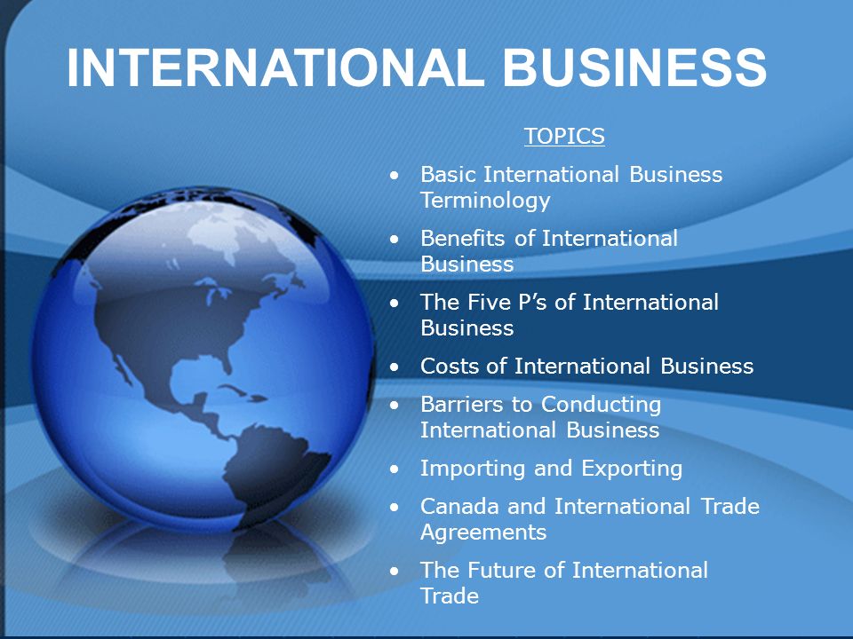 history of international business ppt