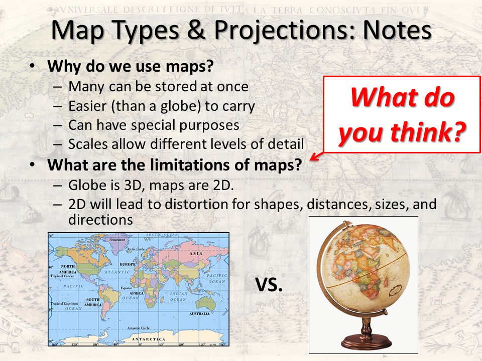 What Is A Map Used For Map Types & Projections: Notes Why Do We Use Maps? β Many Can Be Stored At Once β Easier (Than A Globe) To Carry β Can Have Special Purposes β Scales Allow. - Ppt Download What Is A Map Used For Map Types & Projections: Notes Why Do We Use Maps? β Many Can Be Stored At Once β Easier (Than A Globe) To Carry β Can Have Special Purposes β Scales Allow. - Ppt Download