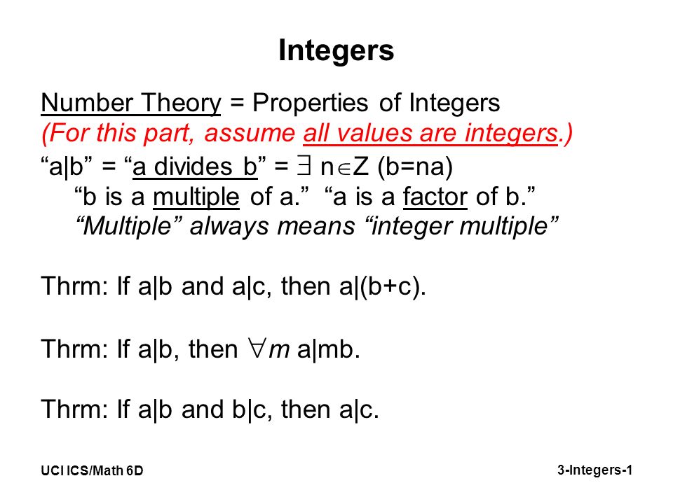 Integers Number Theory Properties Of Integers Ppt Video Online Download