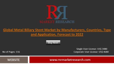Global Metal Biliary Stent Market by Manufacturers, Countries, Type and Application, Forecast to WEBSITE Single User License: