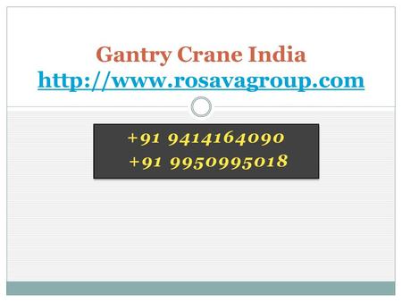Gantry Crane India