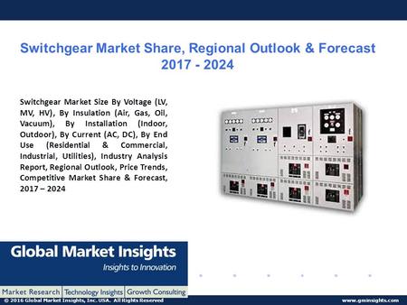 © 2016 Global Market Insights, Inc. USA. All Rights Reserved  Switchgear Market Share, Regional Outlook & Forecast Switchgear.