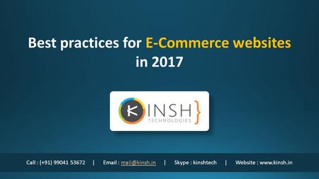 Best practices for E-Commerce websites in 2017