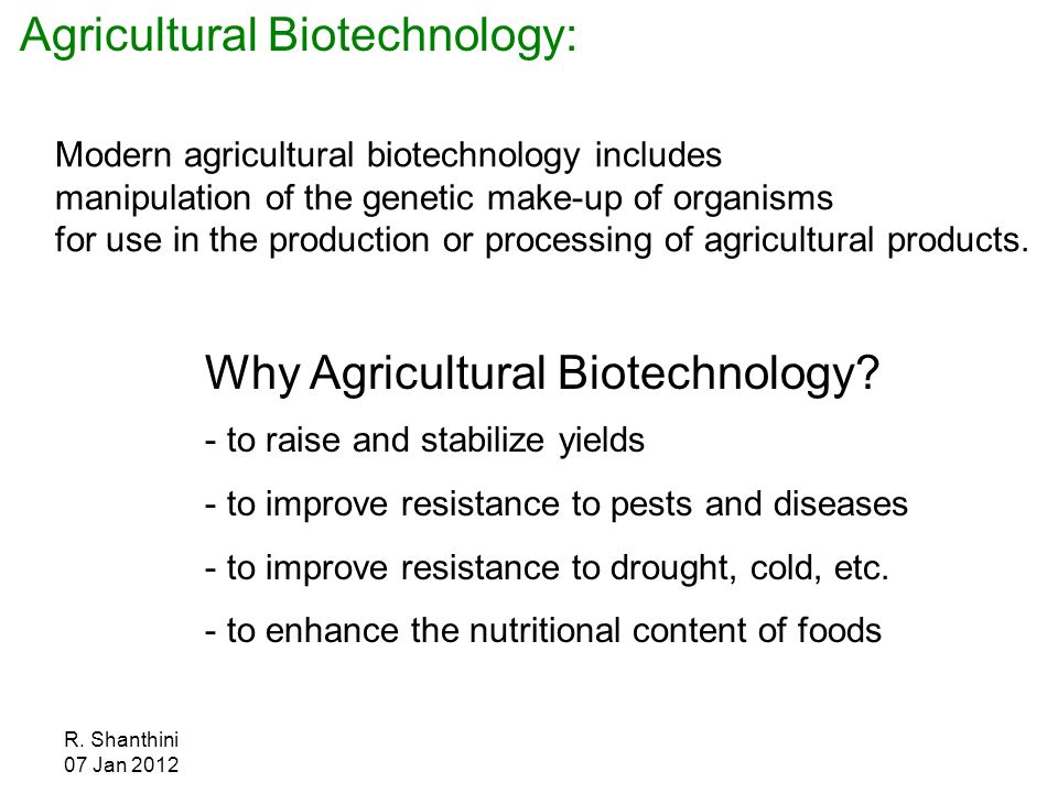 Papel da biotecnologia na horticultura ppt