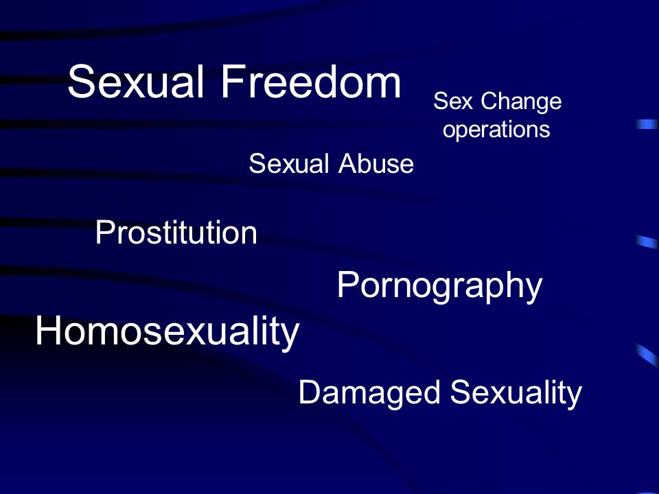 960px x 720px - Sexual Freedom Sexual Abuse Sex Change operations Homosexuality Damaged Sexuality  Pornography Prostitution. - ppt download
