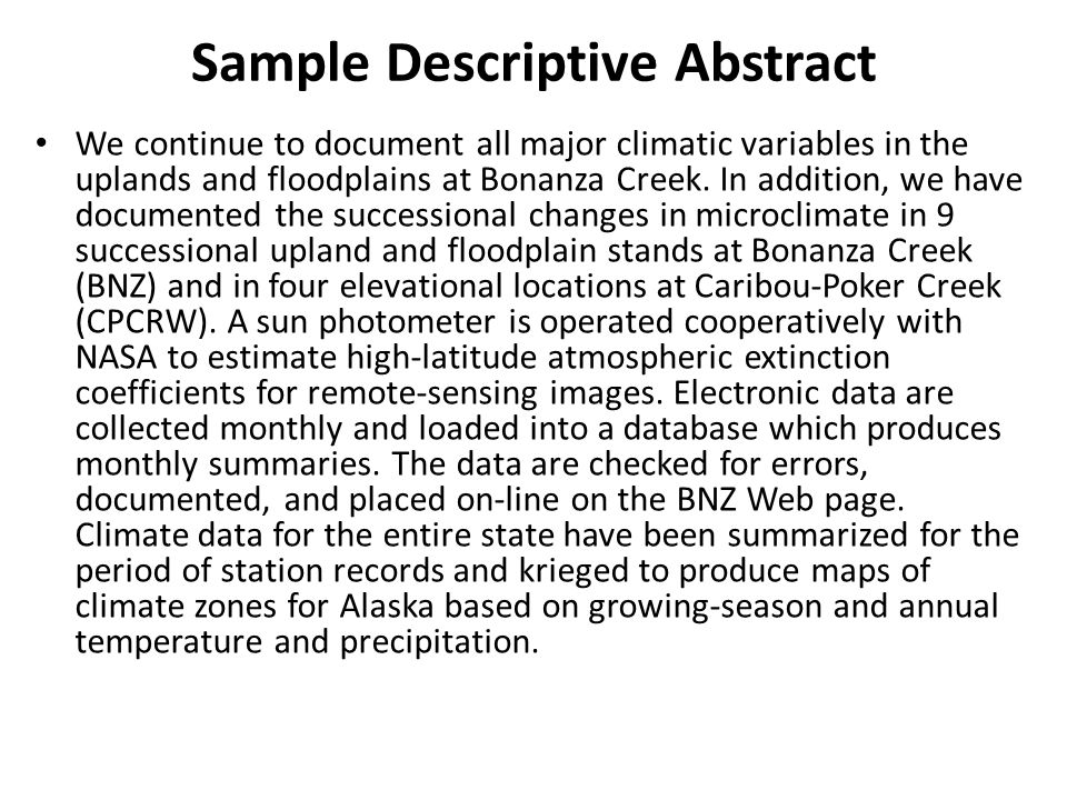 Informative and descriptive Abstracts - ppt video online Informative and descriptive Abstracts - ppt video online
