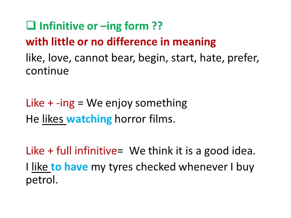 Infinitive or –ing form ?? - ppt video online download
