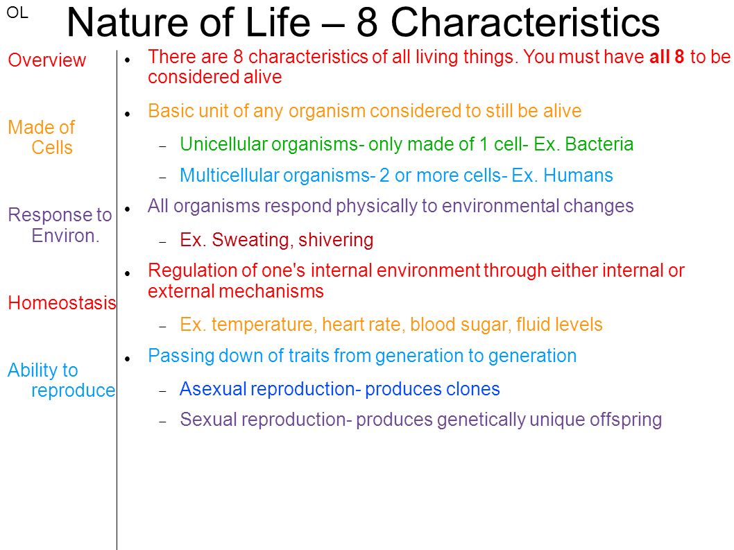 Nature Of Life 8 Characteristics Ppt Video Online Download