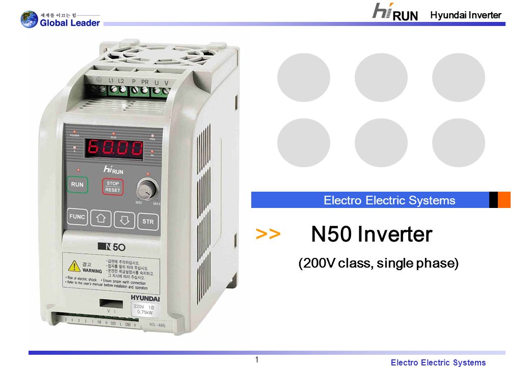 Electro Electric Systems Hyundai Inverter 1 Electro Electric Systems >> N50  Inverter (200V class, single phase) - ppt download