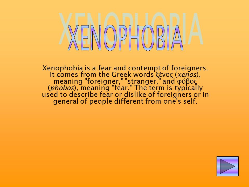 What does sale xenophobic mean