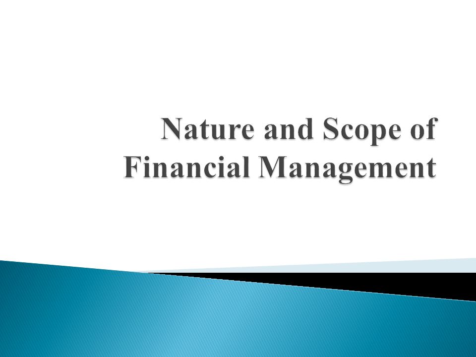 nature of financial management