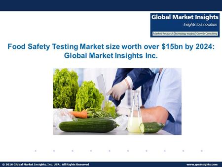 © 2016 Global Market Insights, Inc. USA. All Rights Reserved  Fuel Cell Market size worth $25.5bn by 2024 Food Safety Testing Market.