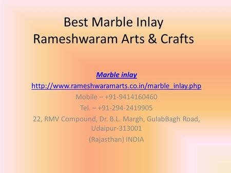 Best Marble Inlay Rameshwaram Arts & Crafts Marble inlay  Mobile – Tel. –