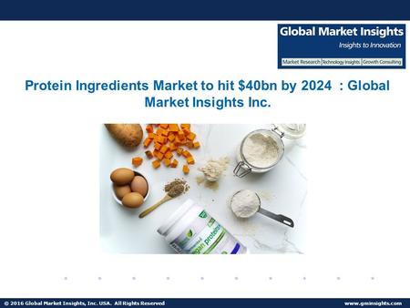 © 2016 Global Market Insights, Inc. USA. All Rights Reserved  Fuel Cell Market size worth $25.5bn by 2024 Protein Ingredients Market.