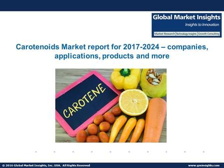 © 2016 Global Market Insights, Inc. USA. All Rights Reserved  Fuel Cell Market size worth $25.5bn by 2024 Carotenoids Market report for.