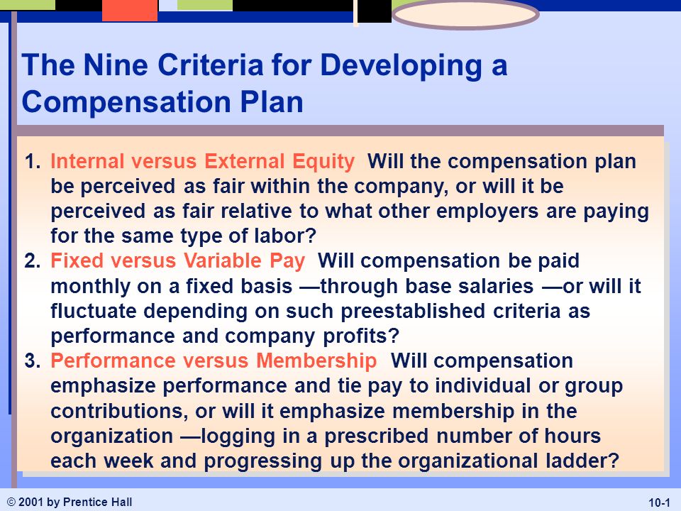 The Nine Criteria for Developing a Compensation Plan - ppt video online  download