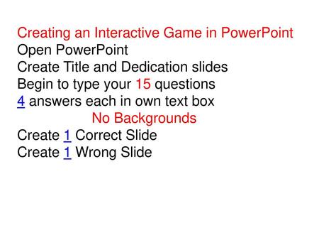 Creating an Interactive Game in PowerPoint