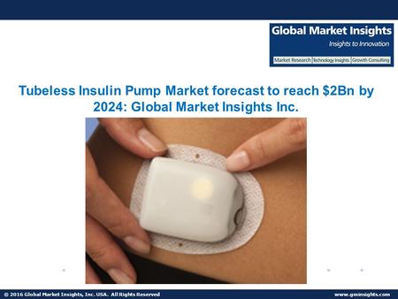 © 2016 Global Market Insights, Inc. USA. All Rights Reserved  Tubeless Insulin Pump Market to surpass $2Bn by 2024