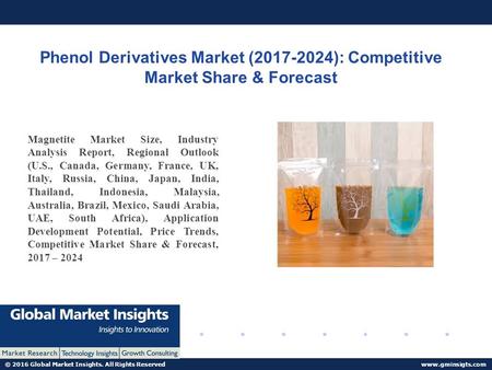 © 2016 Global Market Insights. All Rights Reserved  Phenol Derivatives Market ( ): Competitive Market Share & Forecast Magnetite.