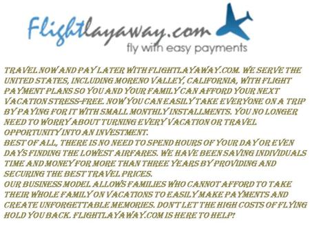
Payment Plan for Airline Tickets