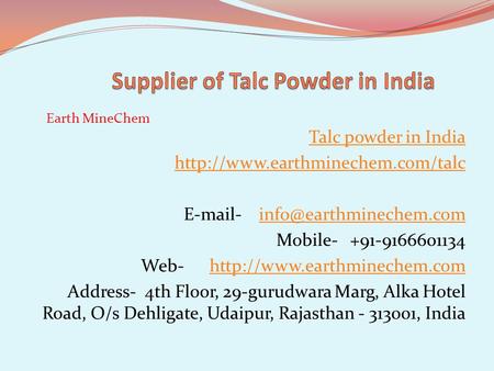 Talc powder in India   - Mobile Web-