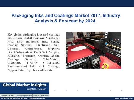 © 2016 Global Market Insights. All Rights Reserved  Packaging Inks and Coatings Market 2017, Industry Analysis & Forecast by Key.
