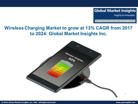© 2016 Global Market Insights, Inc. USA. All Rights Reserved  Wireless Charging Market to grow at 13% CAGR from 2017 to 2024: Global.