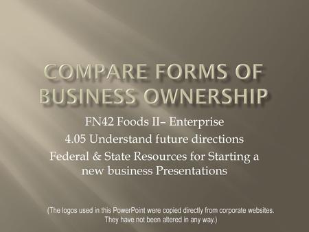 Compare Forms of business ownership