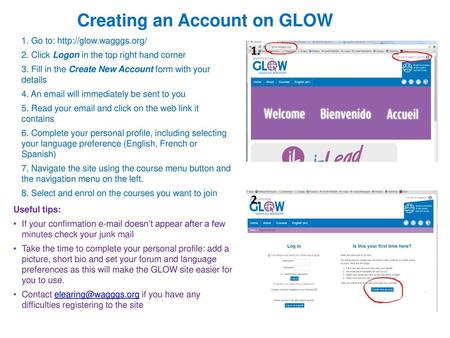 Creating an Account on GLOW