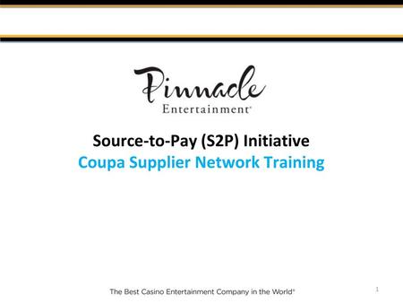 Source-to-Pay (S2P) Initiative Coupa Supplier Network Training