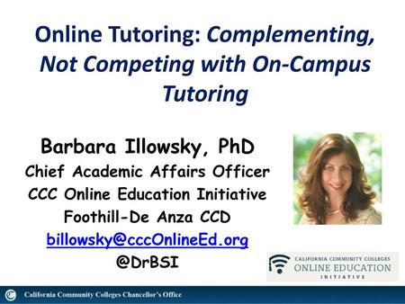 Online Tutoring: Complementing, Not Competing with On-Campus Tutoring