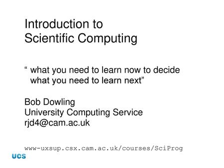 Introduction to Scientific Computing