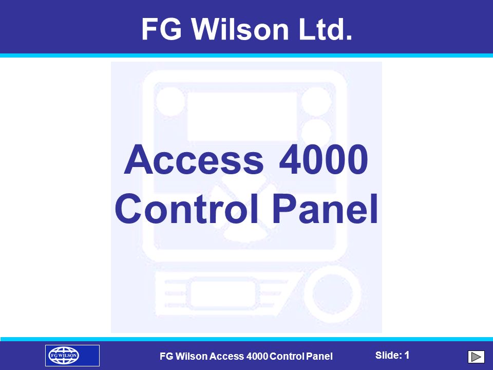 FG Wilson Access 4000 Control Panel - ppt video online download