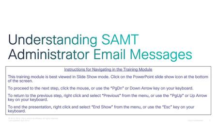 Understanding SAMT Administrator  Messages