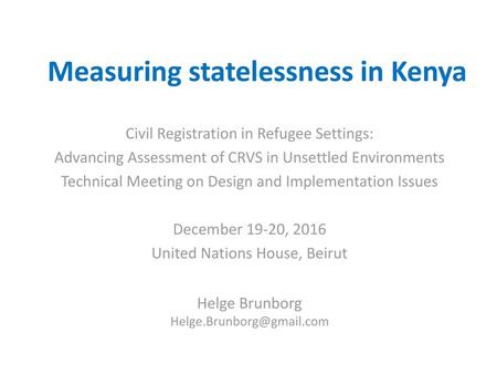 Measuring statelessness in Kenya