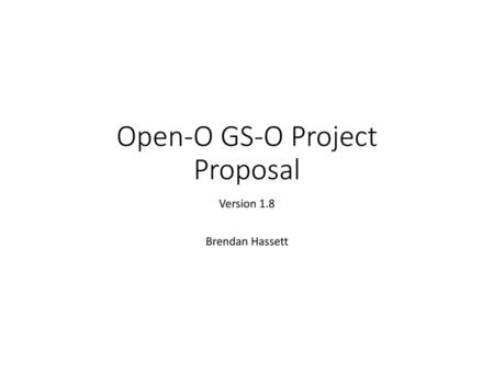 Open-O GS-O Project Proposal