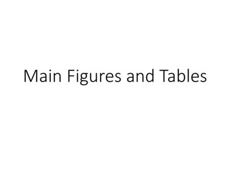 Main Figures and Tables