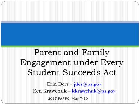 Parent and Family Engagement under Every Student Succeeds Act