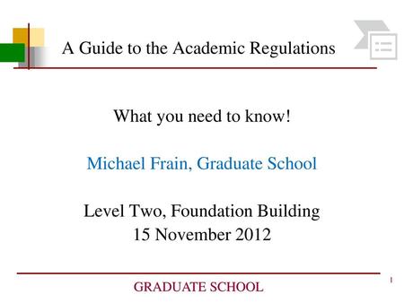 A Guide to the Academic Regulations