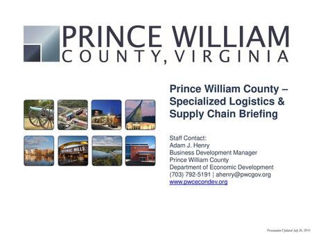 Prince William County – Specialized Logistics & Supply Chain Briefing