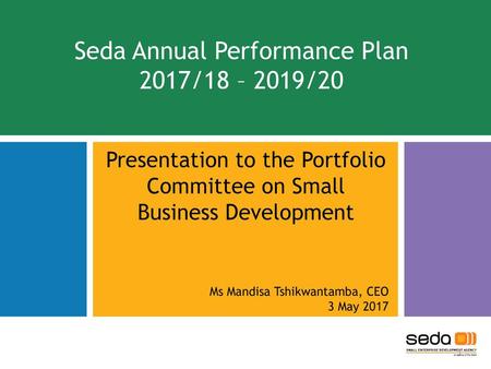 Seda Annual Performance Plan 2017/18 – 2019/20