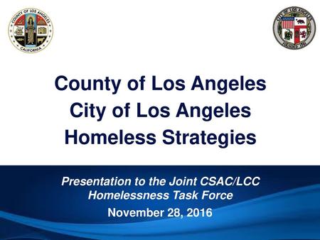 Presentation to the Joint CSAC/LCC Homelessness Task Force