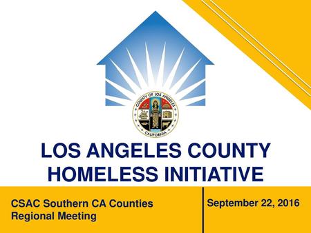 LOS ANGELES COUNTY HOMELESS INITIATIVE